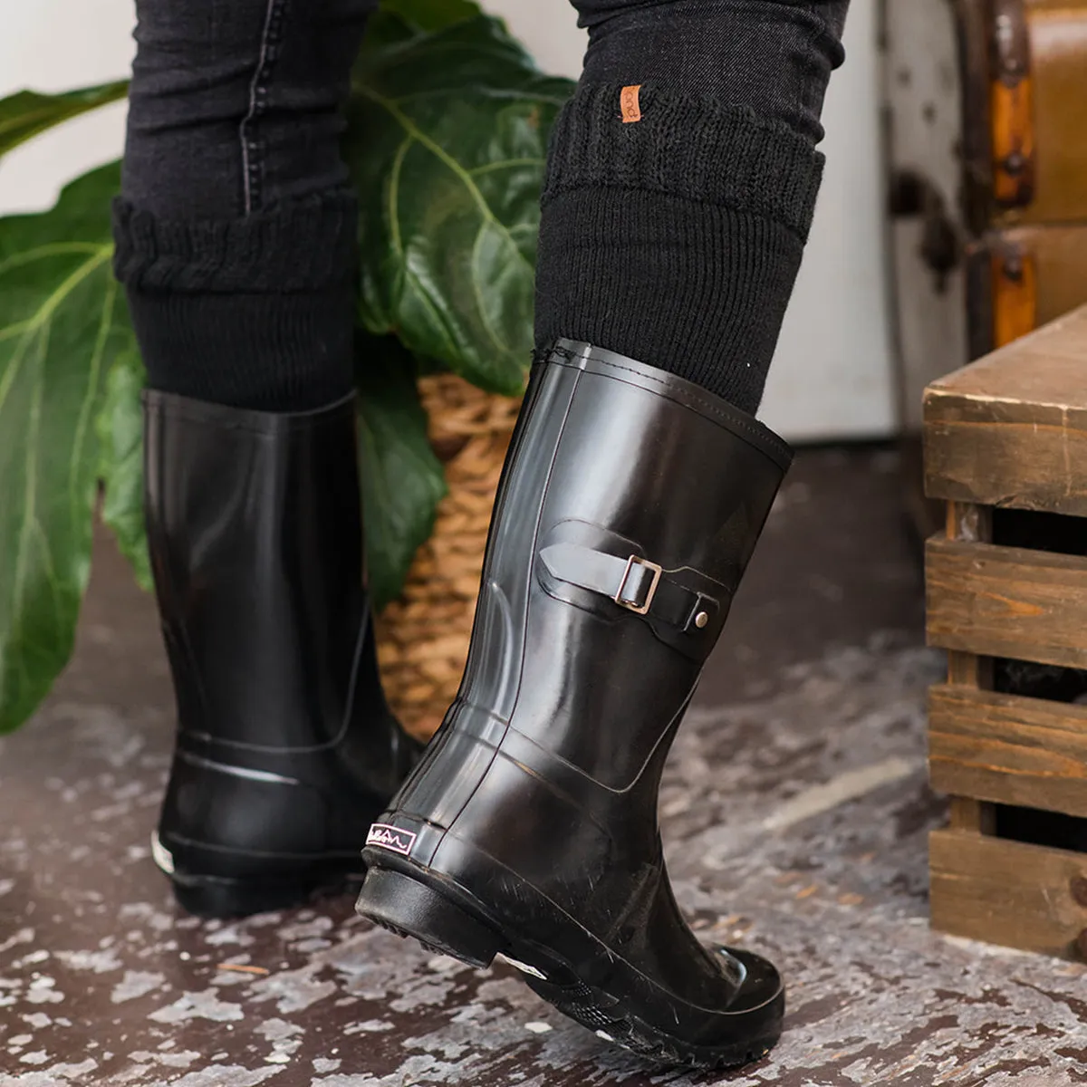 Black Recycled Boot Socks - Adult Tall