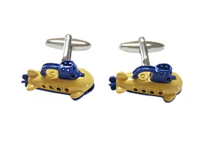 Blue and Yellow Toned Submarine Cufflinks