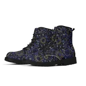 Blue Celestial Night Sky Womens Vegan Boots