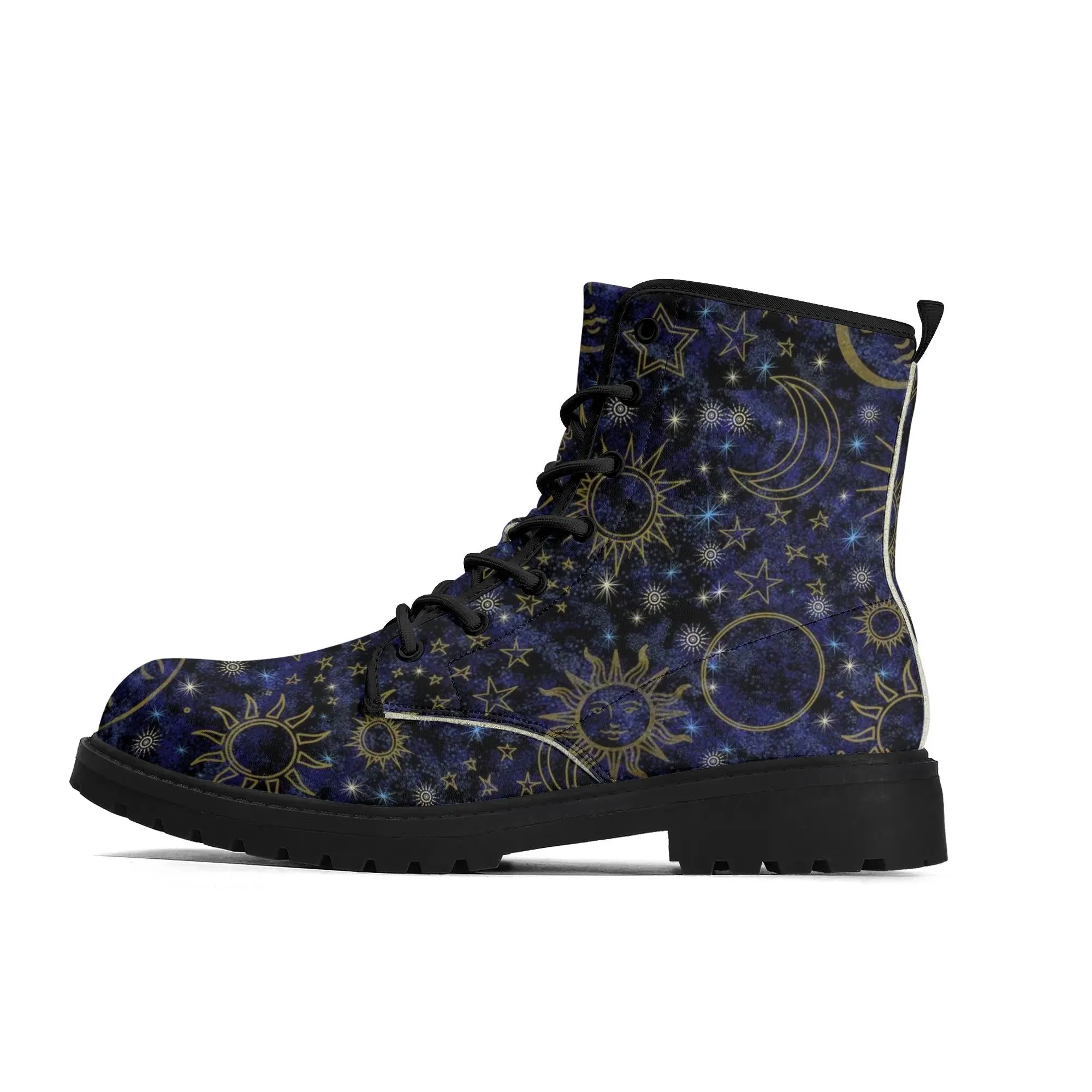 Blue Celestial Night Sky Womens Vegan Boots