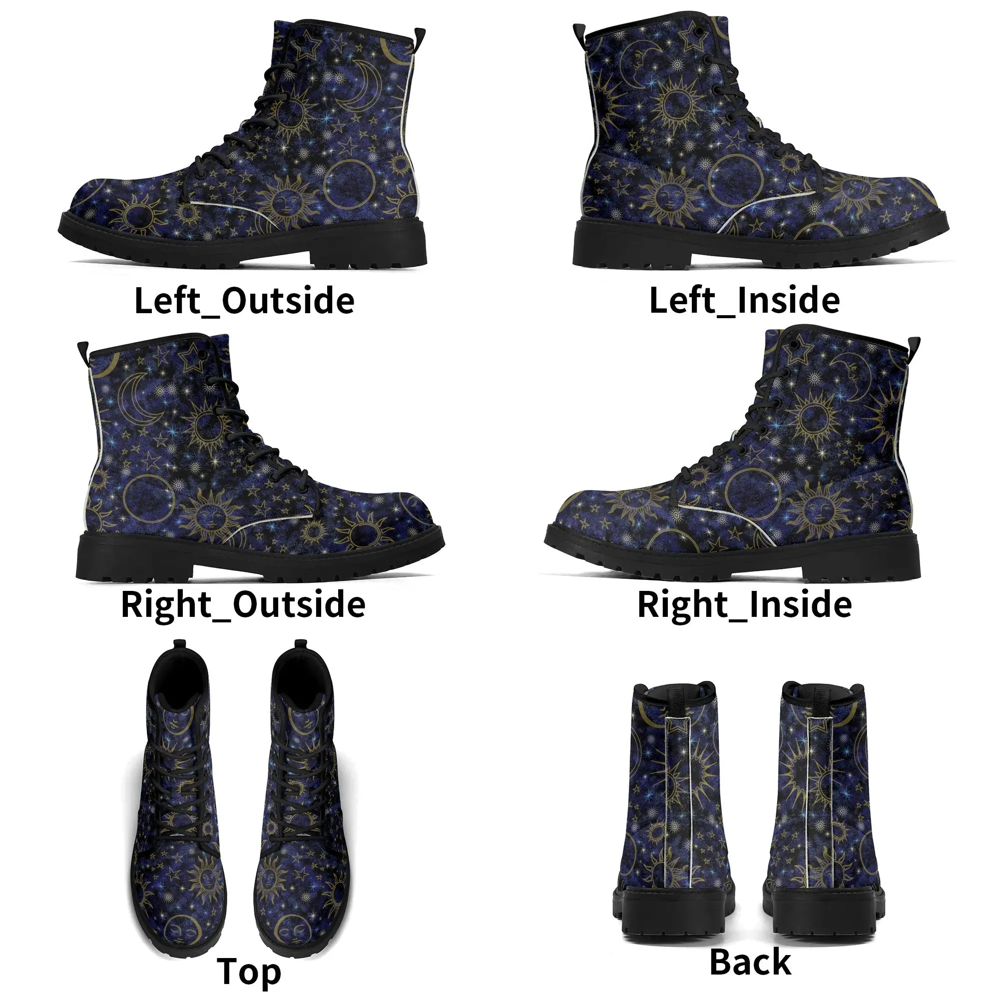 Blue Celestial Night Sky Womens Vegan Boots