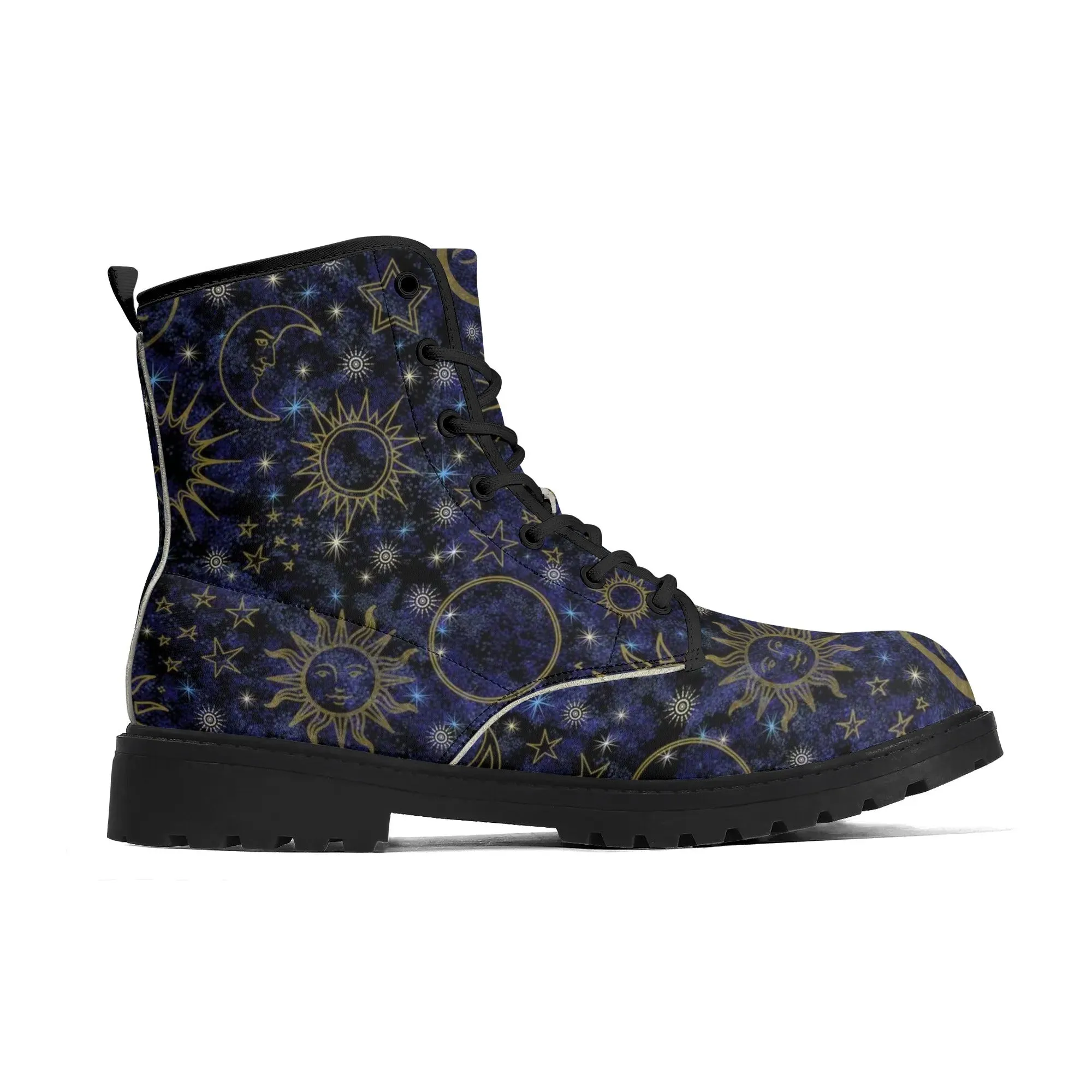 Blue Celestial Night Sky Womens Vegan Boots