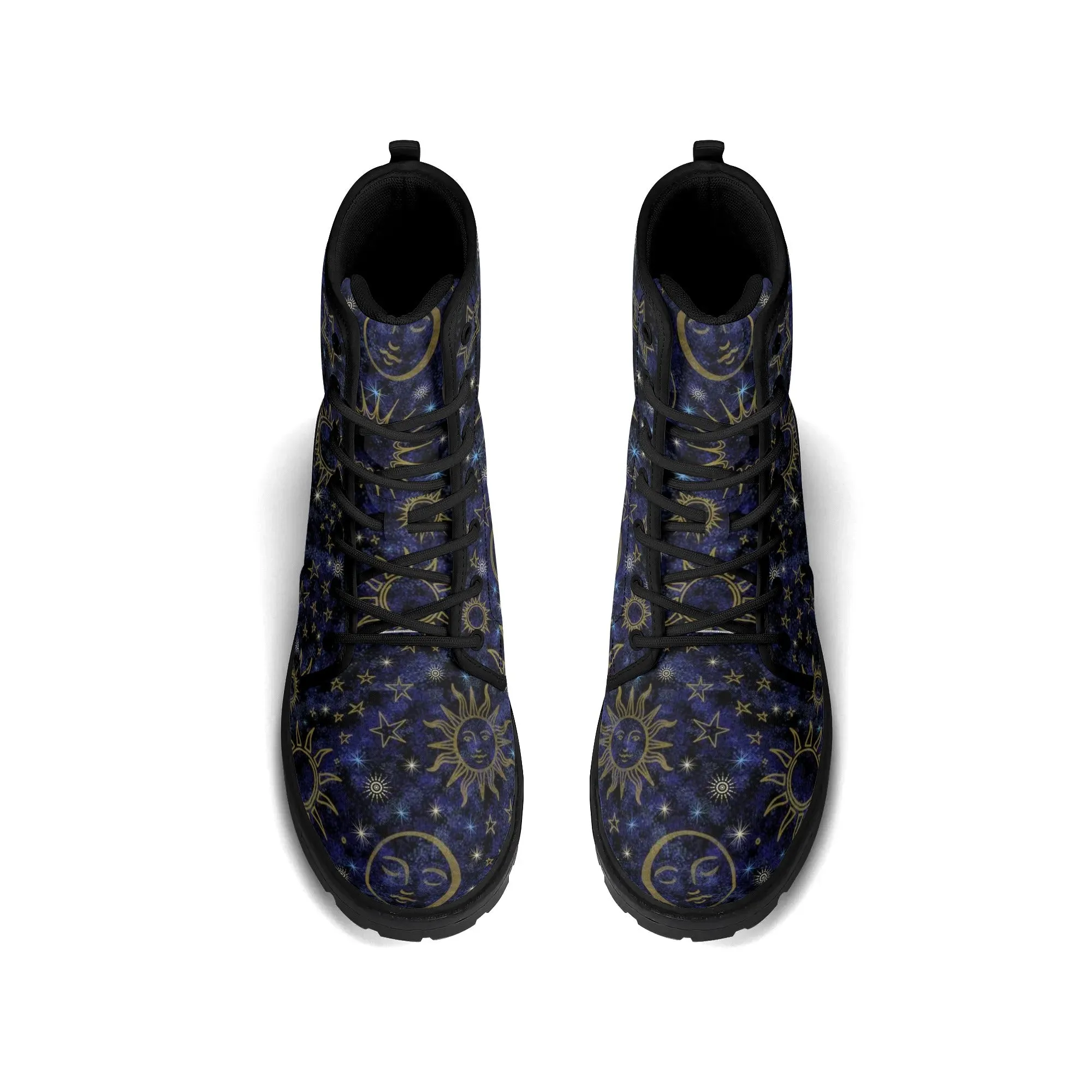 Blue Celestial Night Sky Womens Vegan Boots