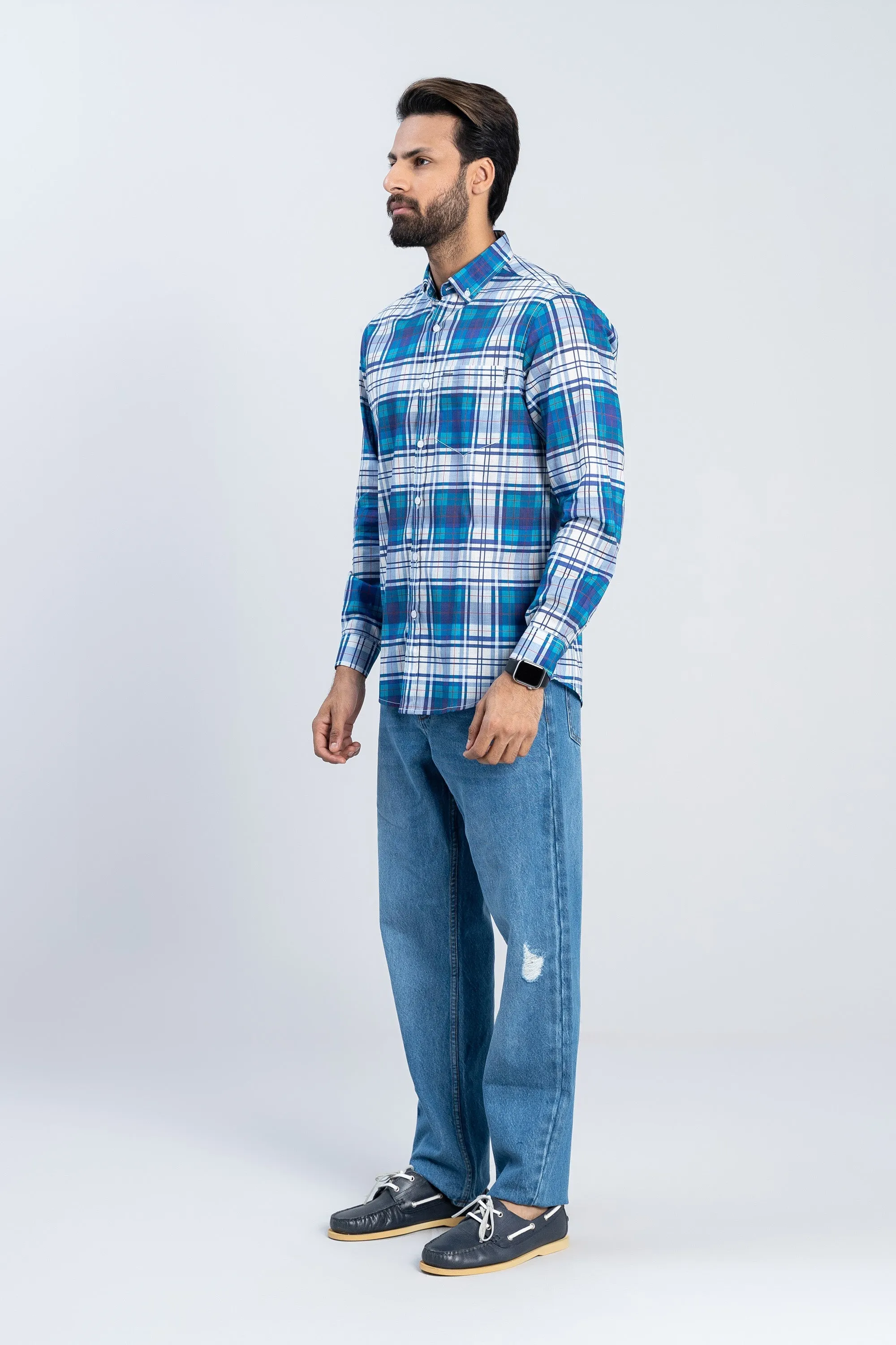 Blue Digital Print Shirt