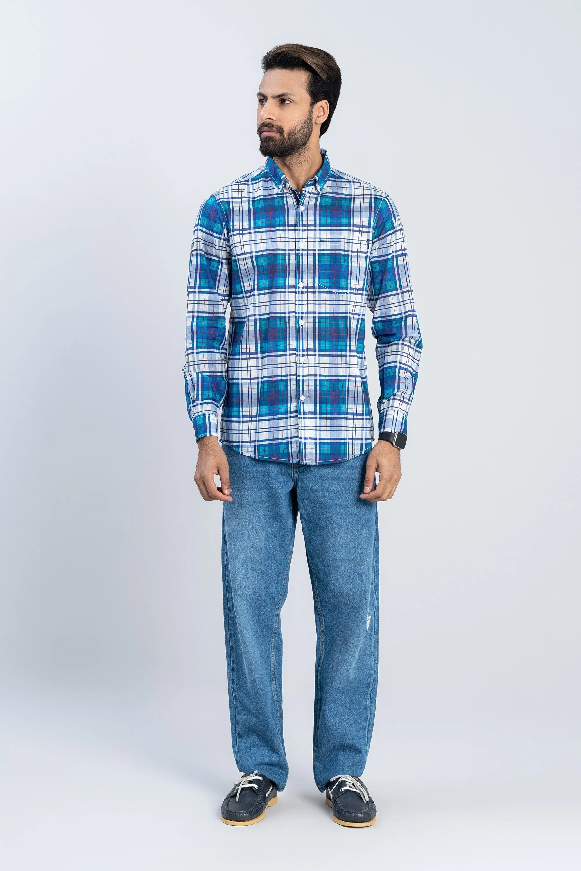 Blue Digital Print Shirt