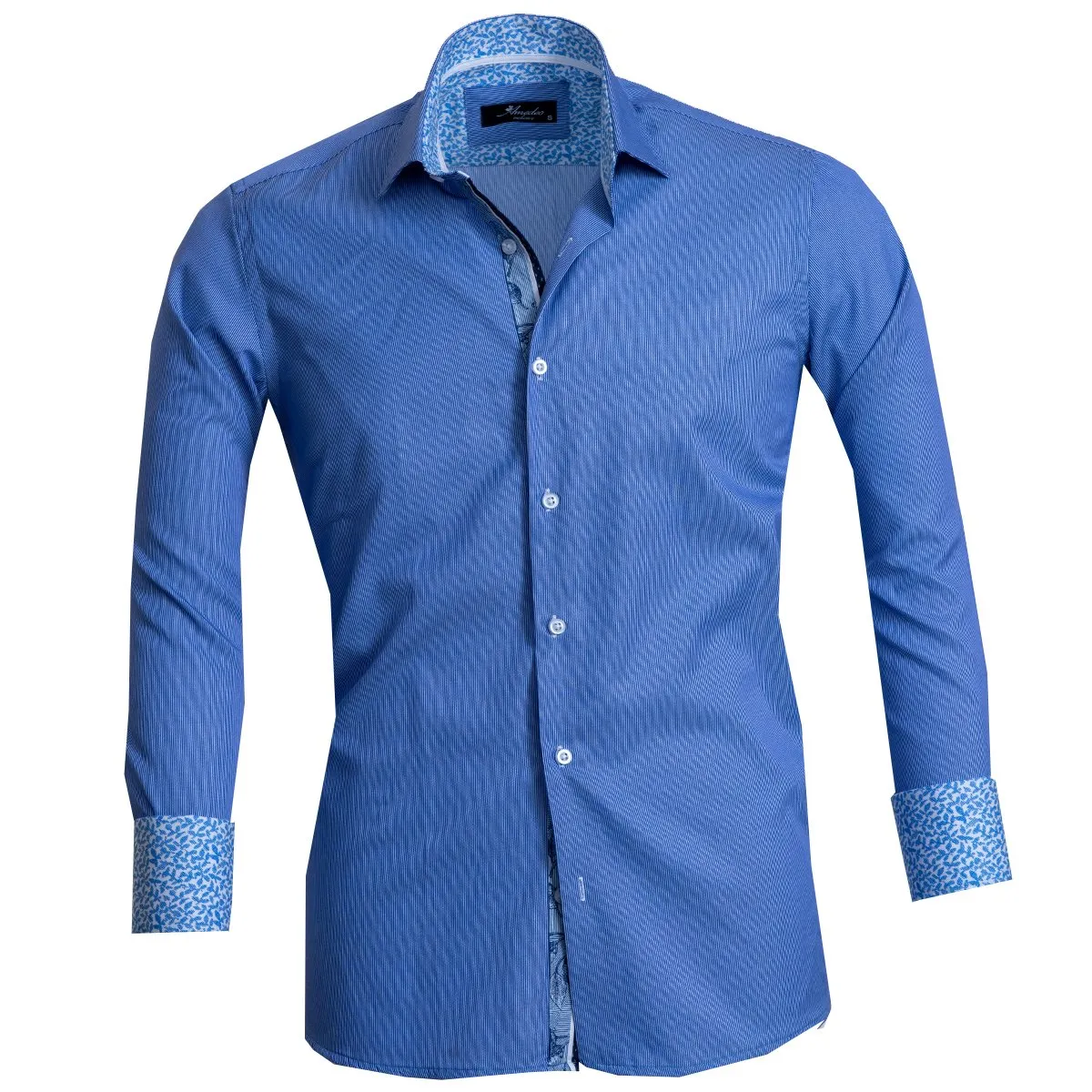 Blue Lines Mens Slim Fit French Cuff Shirts with Cufflink Holes - Casual and Formal