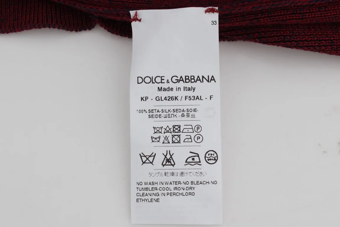 Bordeaux Silk Polo Short Sleeve T-shirt
