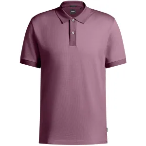 BOSS H-PARLAY 432 MICRO PATTERN MERCERISED-COTTON POLO SHIRT