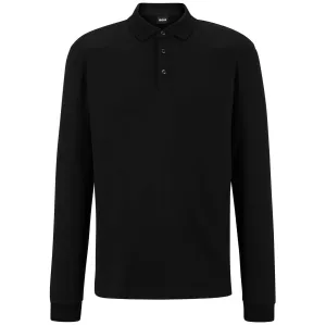 BOSS PADO 30 INTERLOCK-COTTON LONG SLEEVE POLO SHIRT
