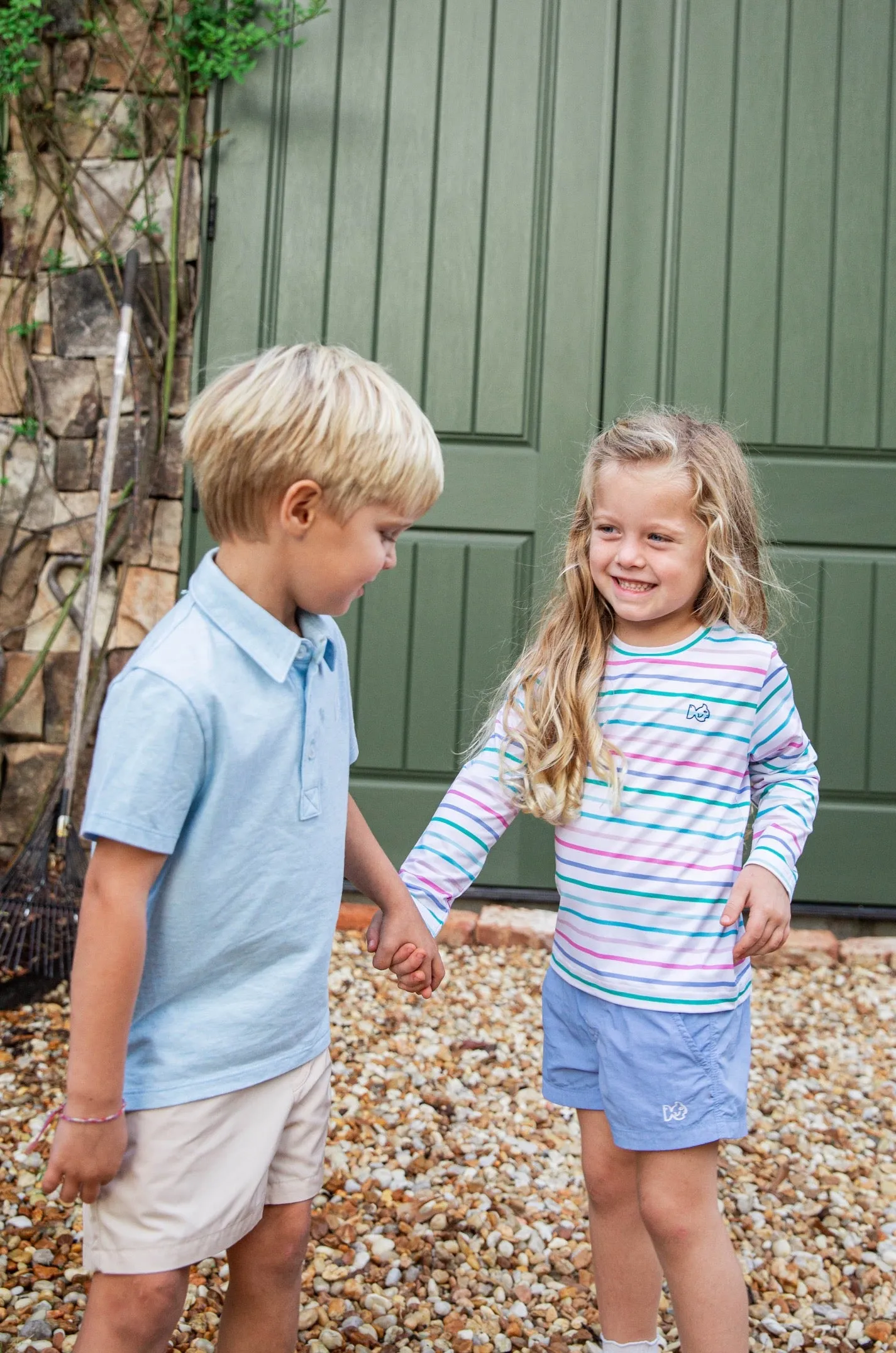 Boys Short Sleeve Too Cool for School Heathered Polo Shirt in Clear Sky Heather