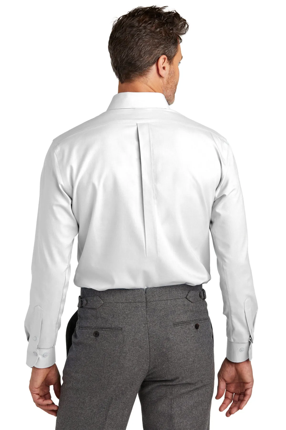 Brooks Brothers Tall Wrinkle-Free Stretch Nailhead Shirt TBB18002 White Tall