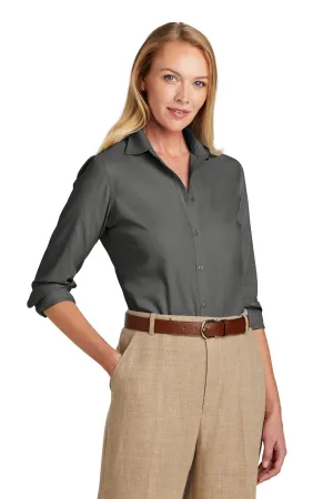 Brooks Brothers Women's Wrinkle-Free Stretch Nailhead Shirt BB18003 Deep Black
