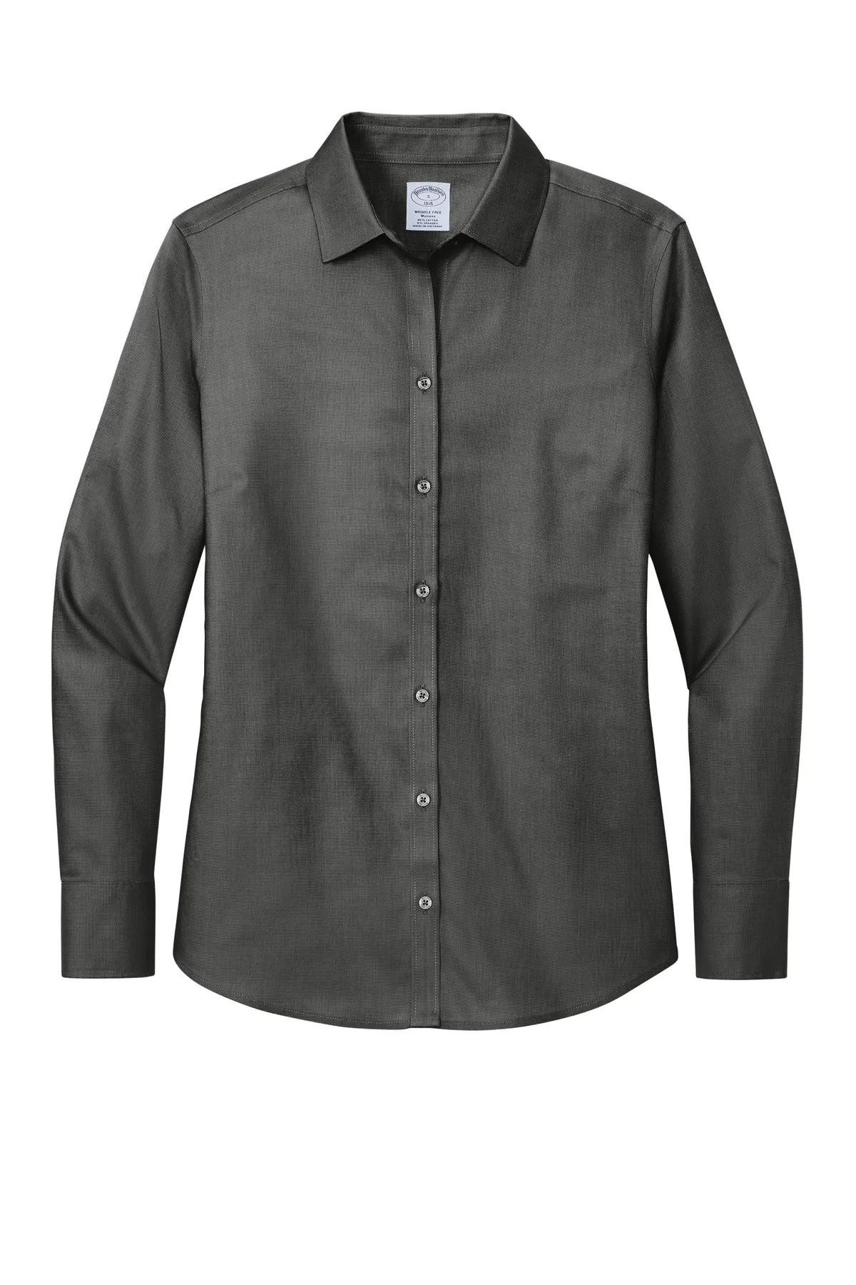 Brooks Brothers Women's Wrinkle-Free Stretch Nailhead Shirt BB18003 Deep Black