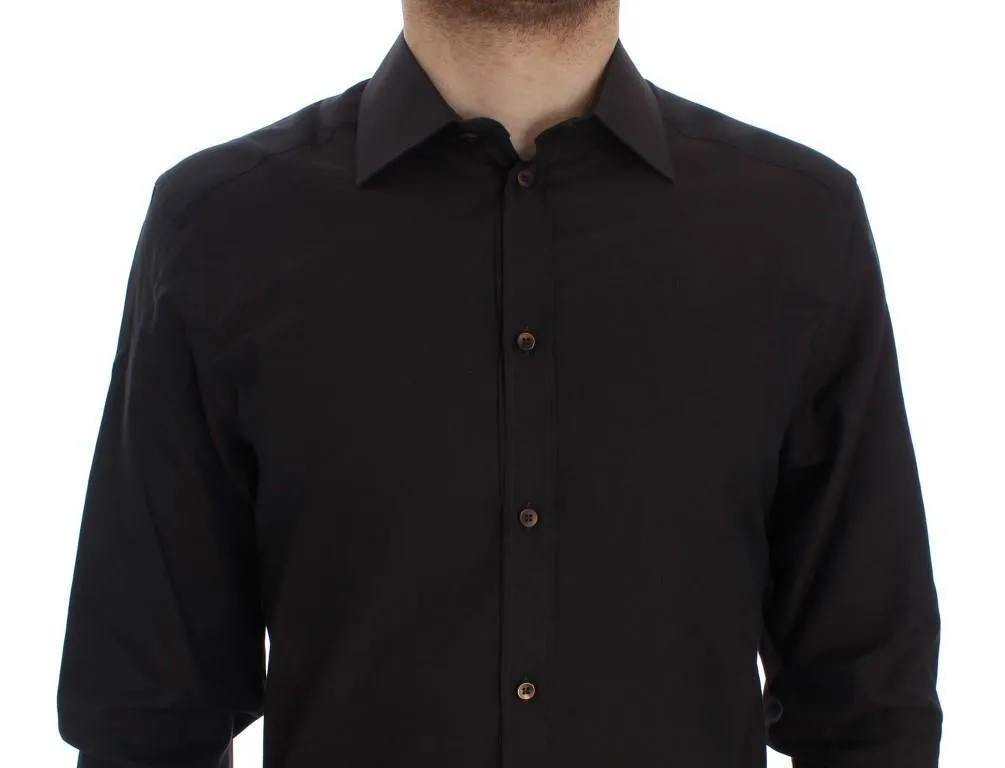 Brown Cotton Slim Fit GOLD Shirt