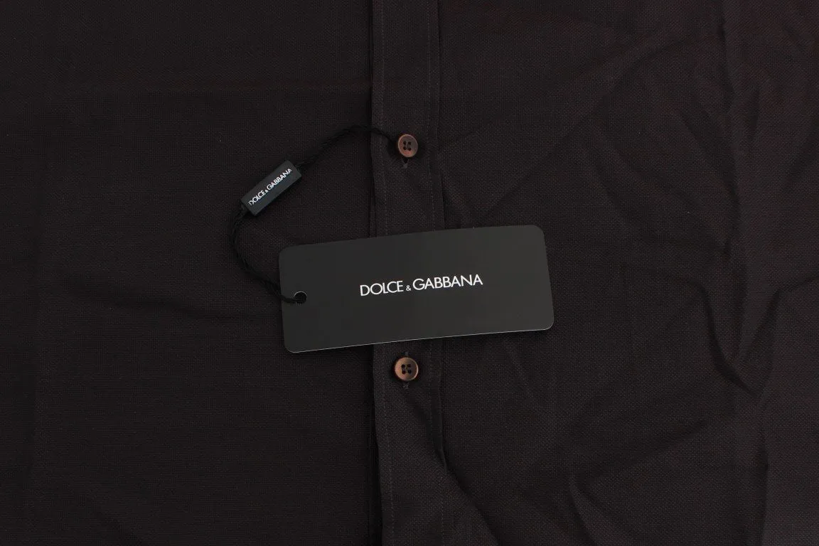 Brown Cotton Slim Fit GOLD Shirt