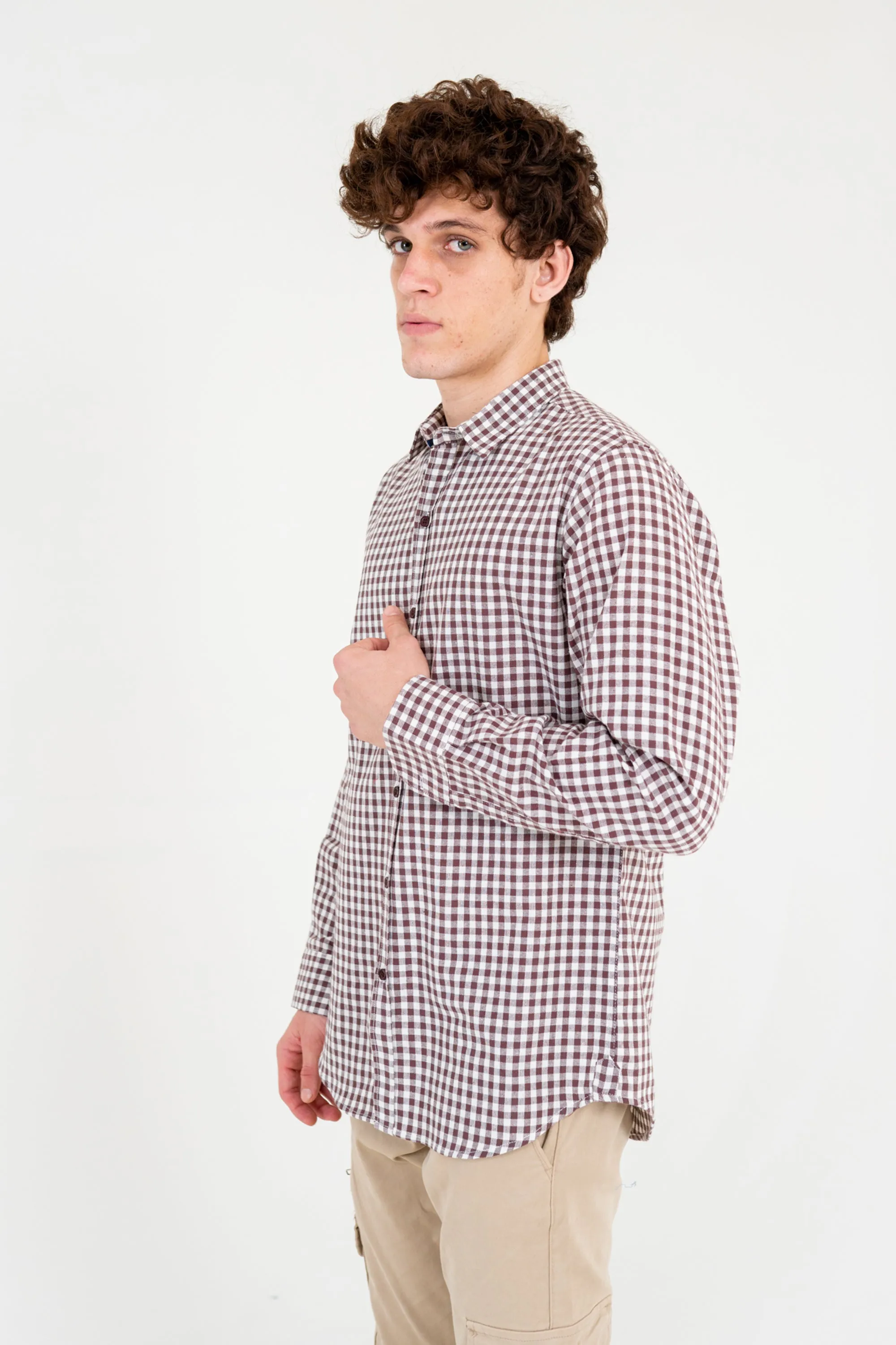 Brown Gingham Shirt