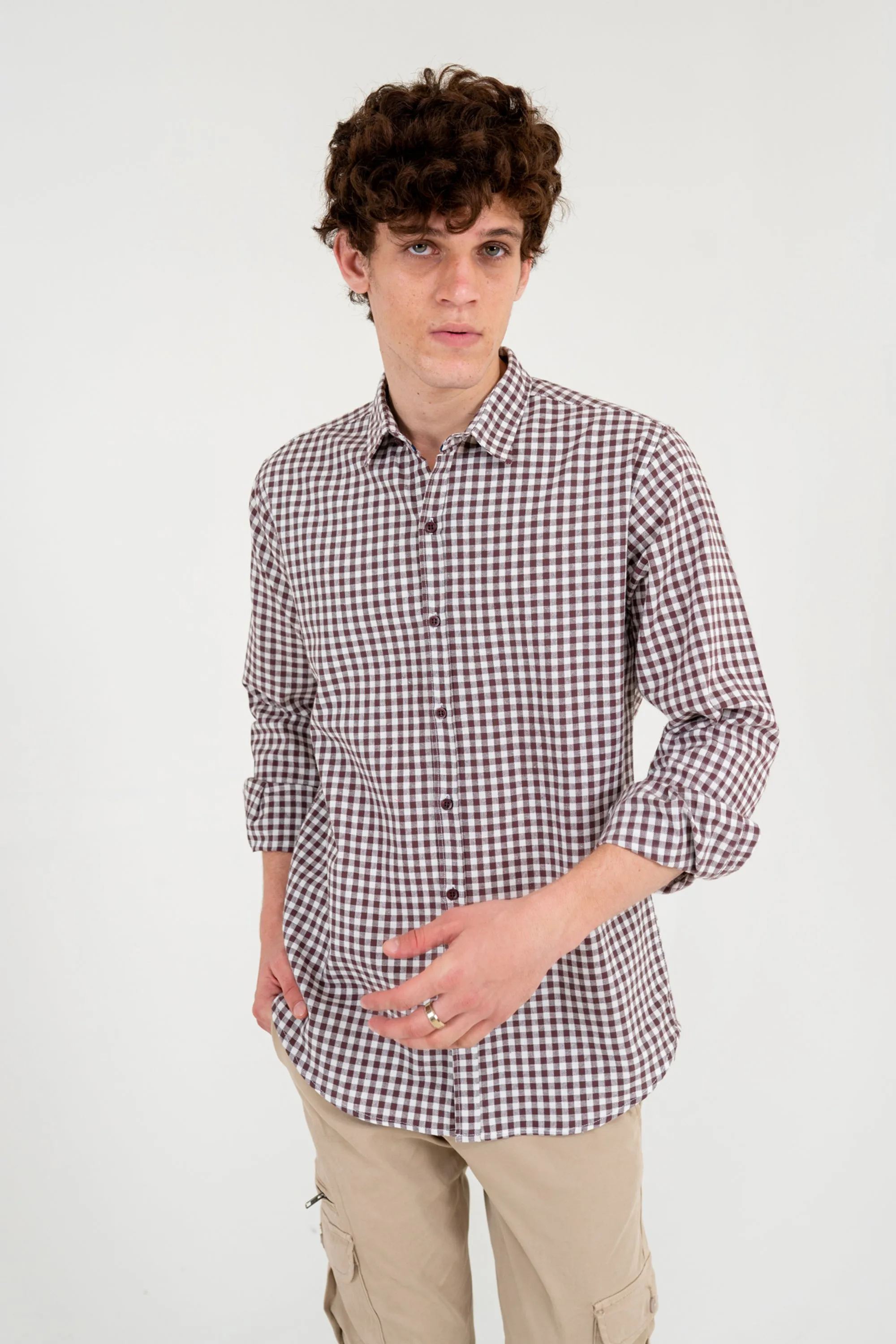 Brown Gingham Shirt