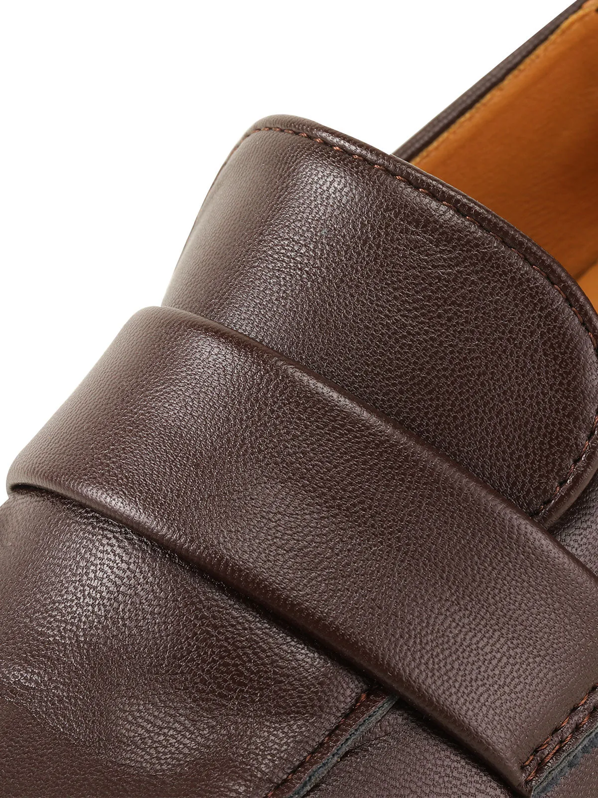 Brown Retro Square Toe Chunky Heels