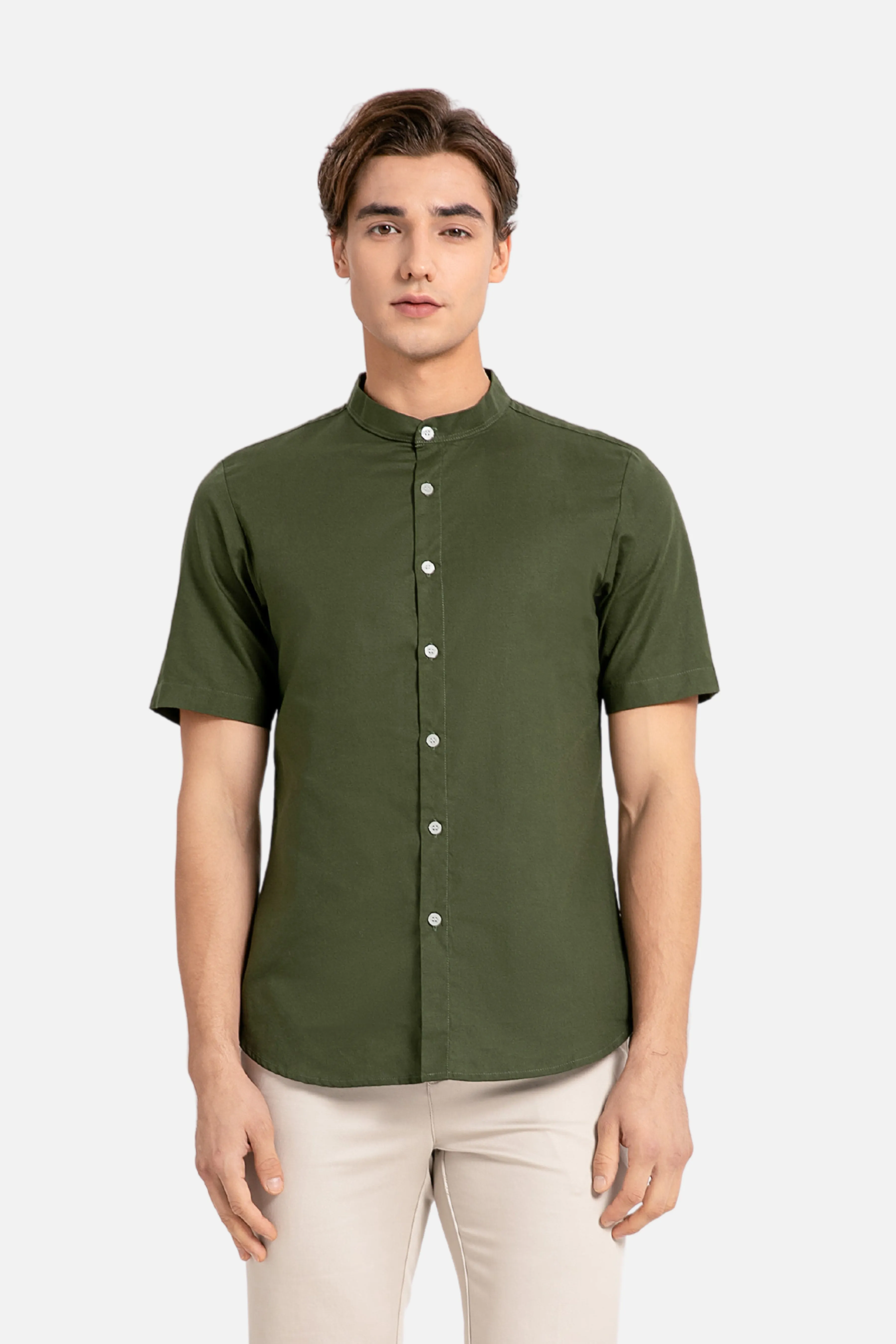 Brydan Olive Green Shirt, Short Sleeve