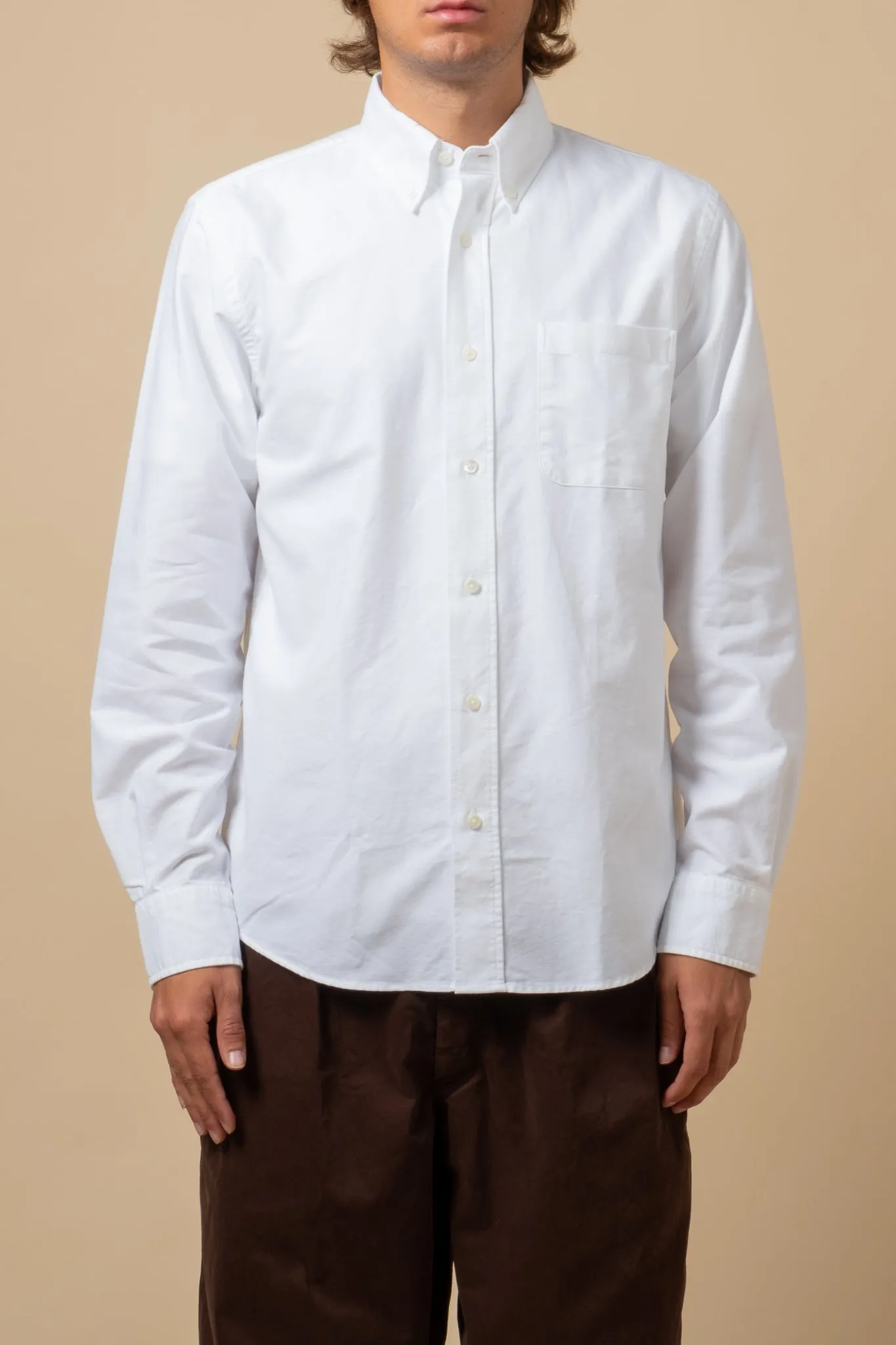 Button Down American Oxford - White