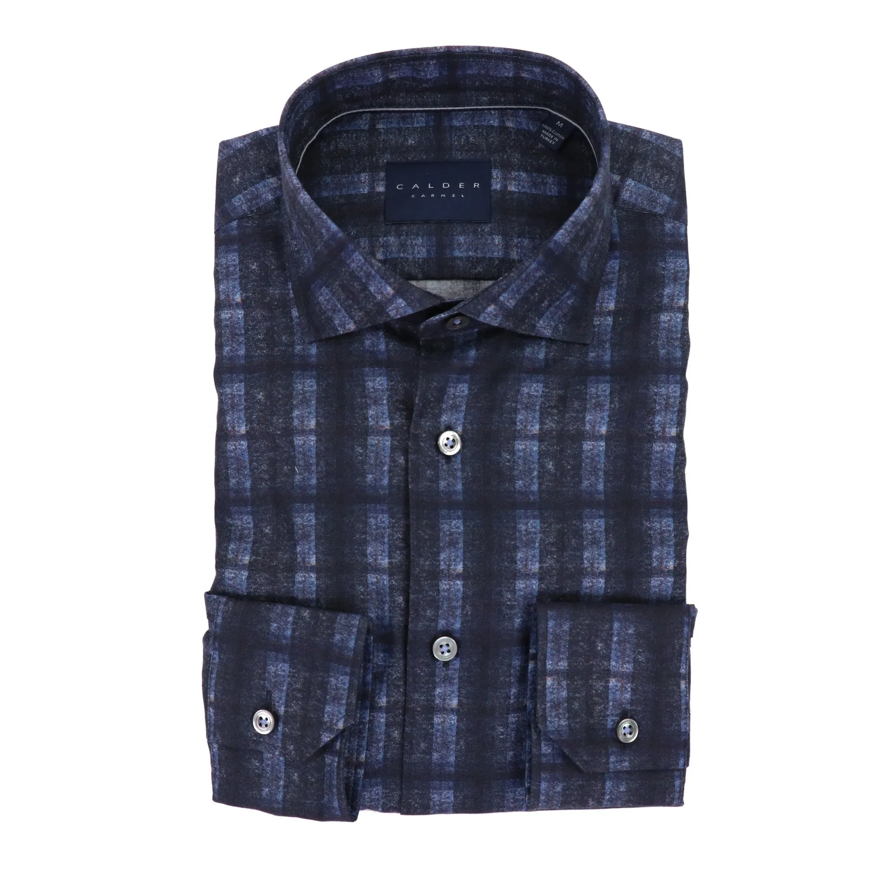 Calder Luxury Melange Flannel Overprint Sport Shirt