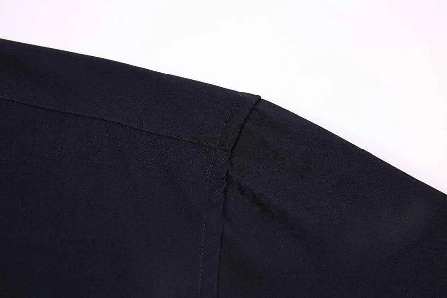 Calvetti Mens Dress Shirts Wrinkle Free Regular Long Sleeve Shirts - NAVY