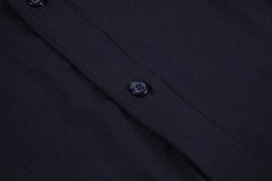 Calvetti Mens Dress Shirts Wrinkle Free Regular Long Sleeve Shirts - NAVY