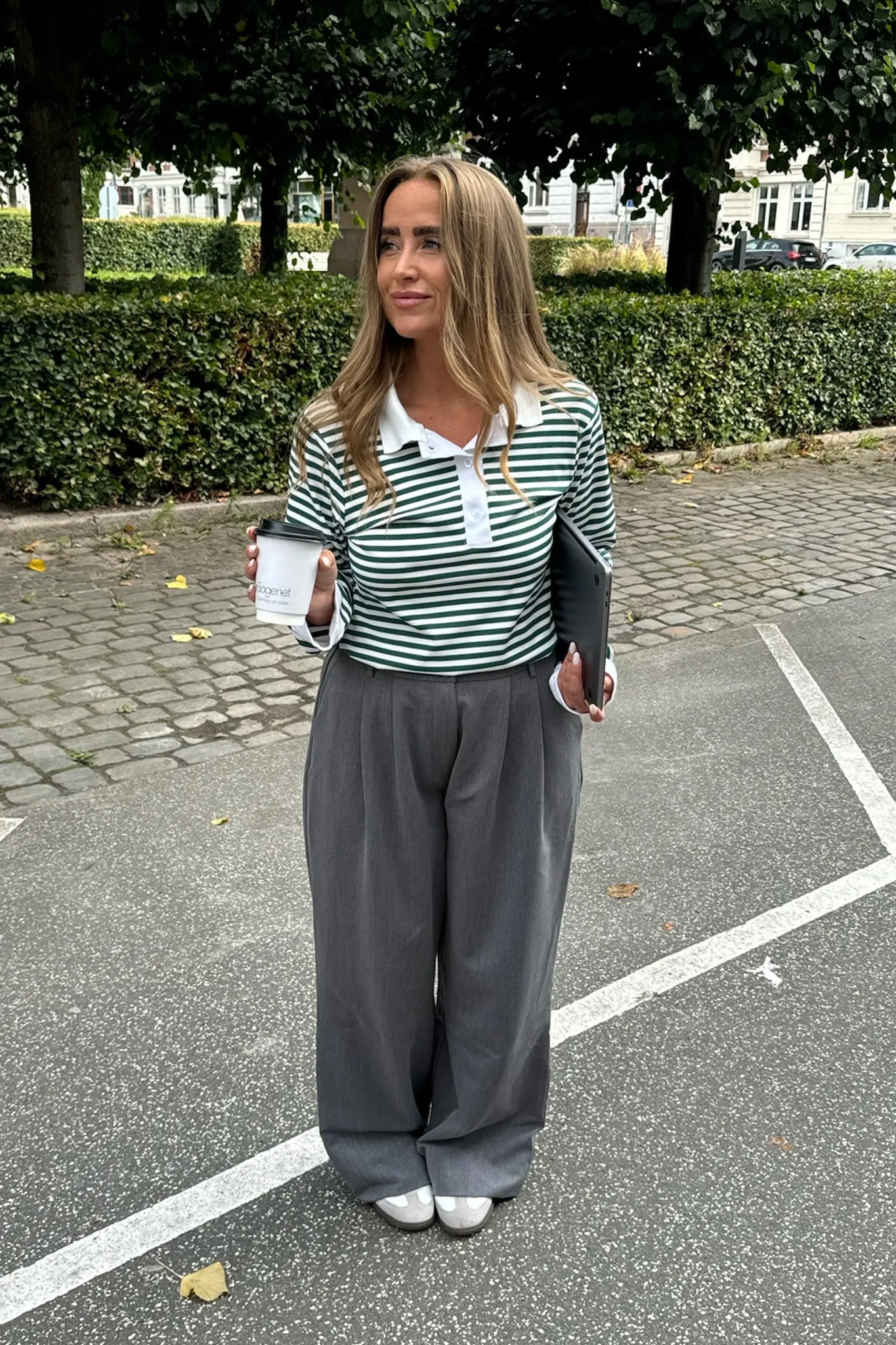 CarlyIC Polo - Grøn Stribet