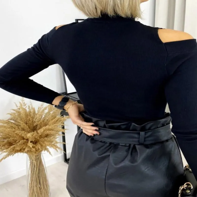 Casual O Neck Solid Blouse Shirt