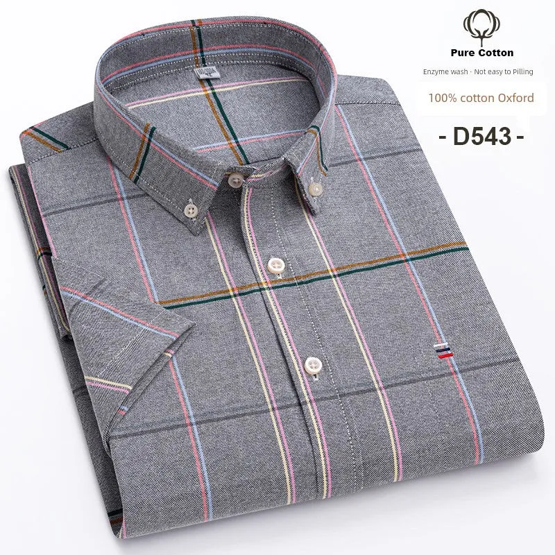 Casual Oxford Men's Short-Sleeved Dress Shirts