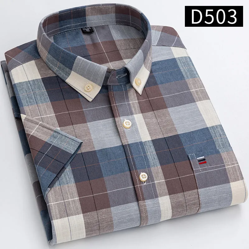 Casual Oxford Men's Short-Sleeved Dress Shirts