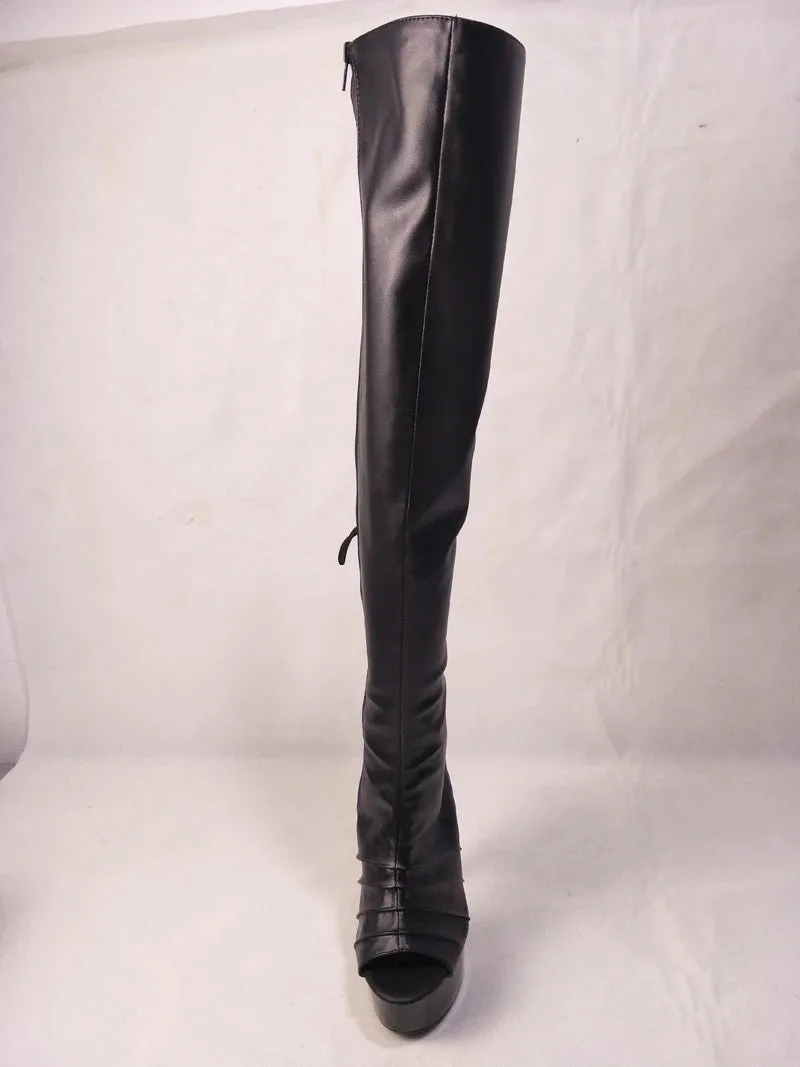 Catwalk 6Inch Gothic Women's Shoes 15cm Pole Dance Apricot Over The Knee Boots