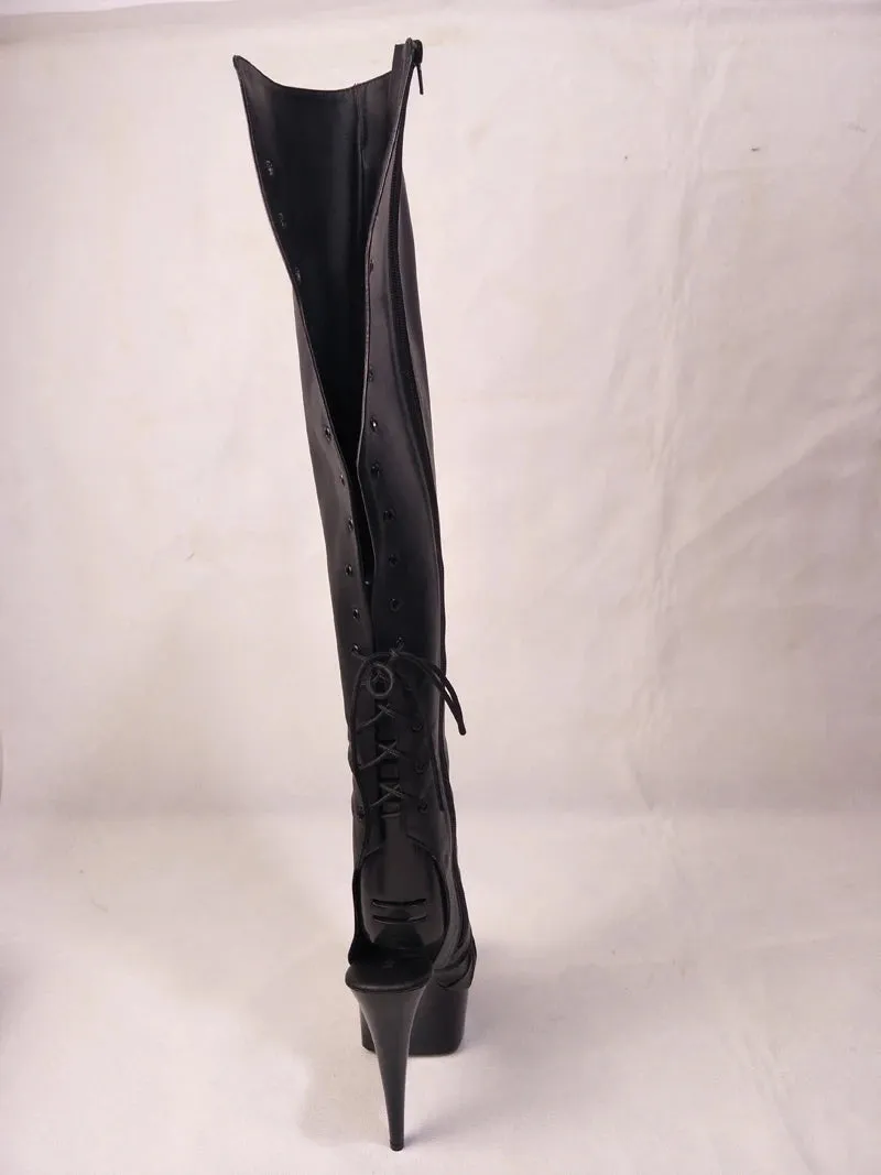 Catwalk 6Inch Gothic Women's Shoes 15cm Pole Dance Apricot Over The Knee Boots