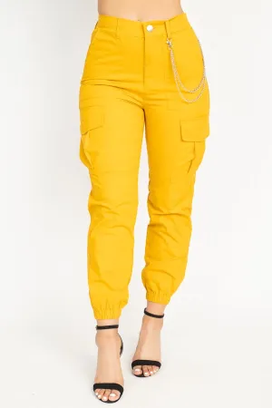 Chain Cargo Twill Jogger Pants