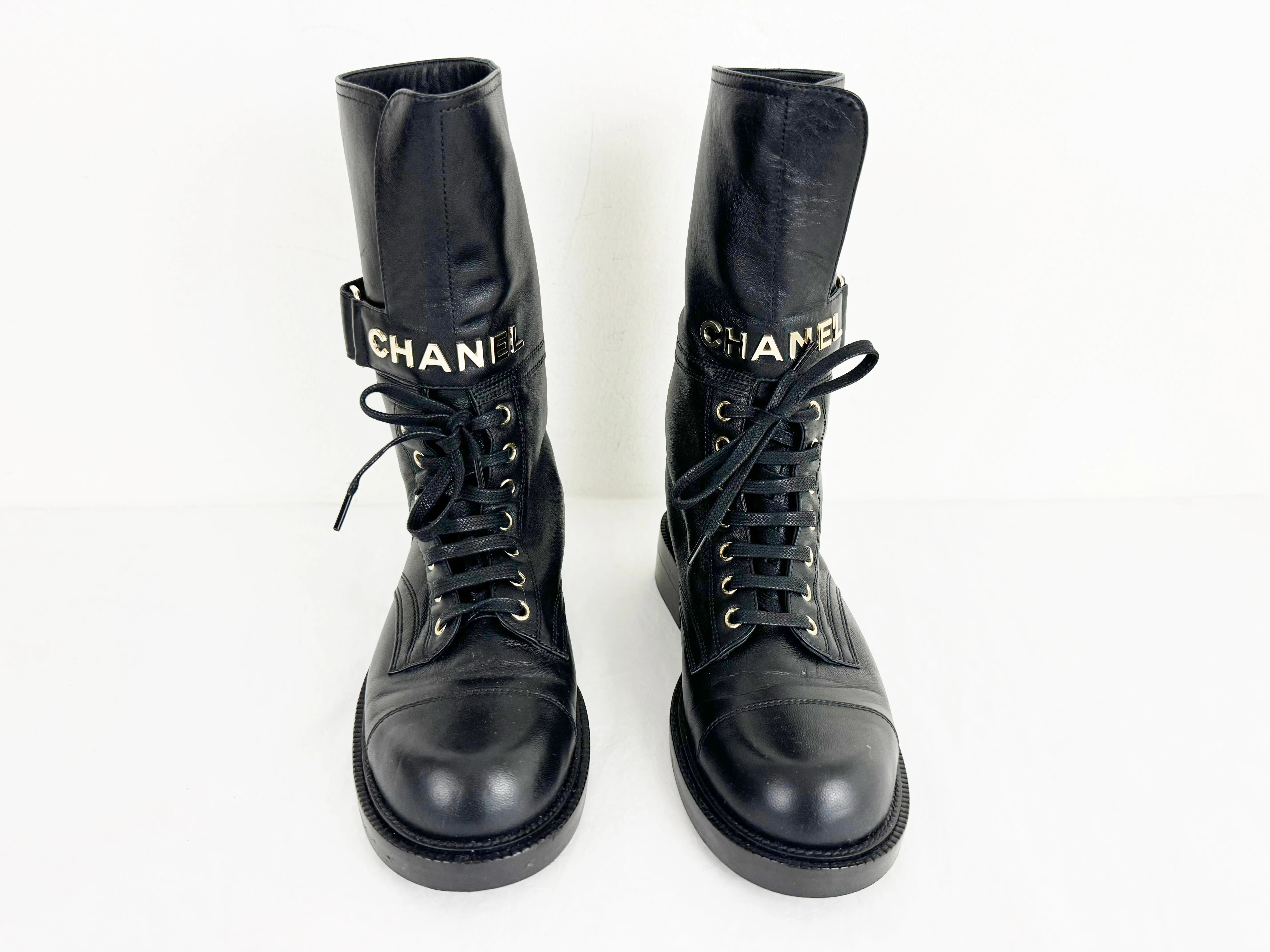 Chanel 2021 Combat Boots Size 8
