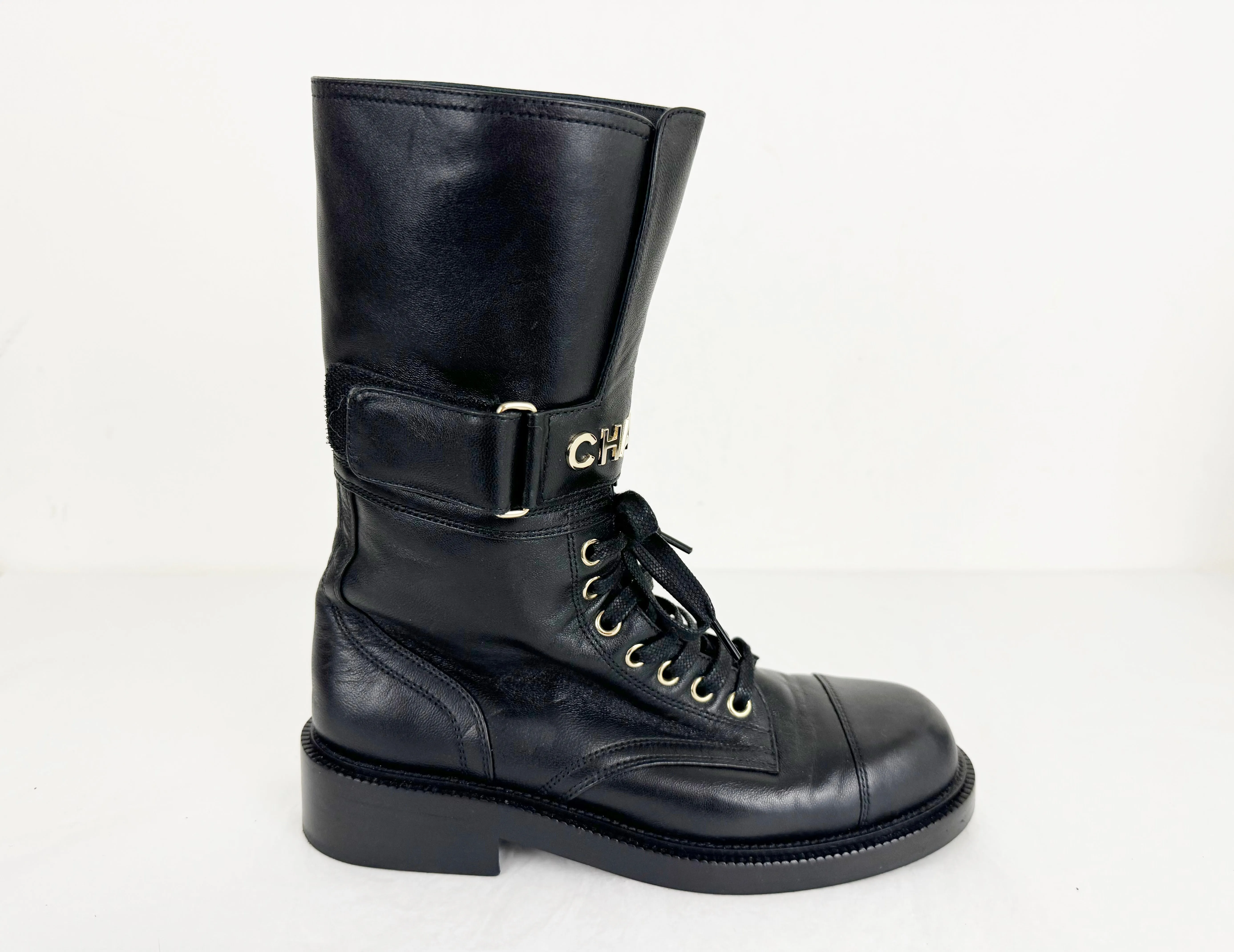 Chanel 2021 Combat Boots Size 8