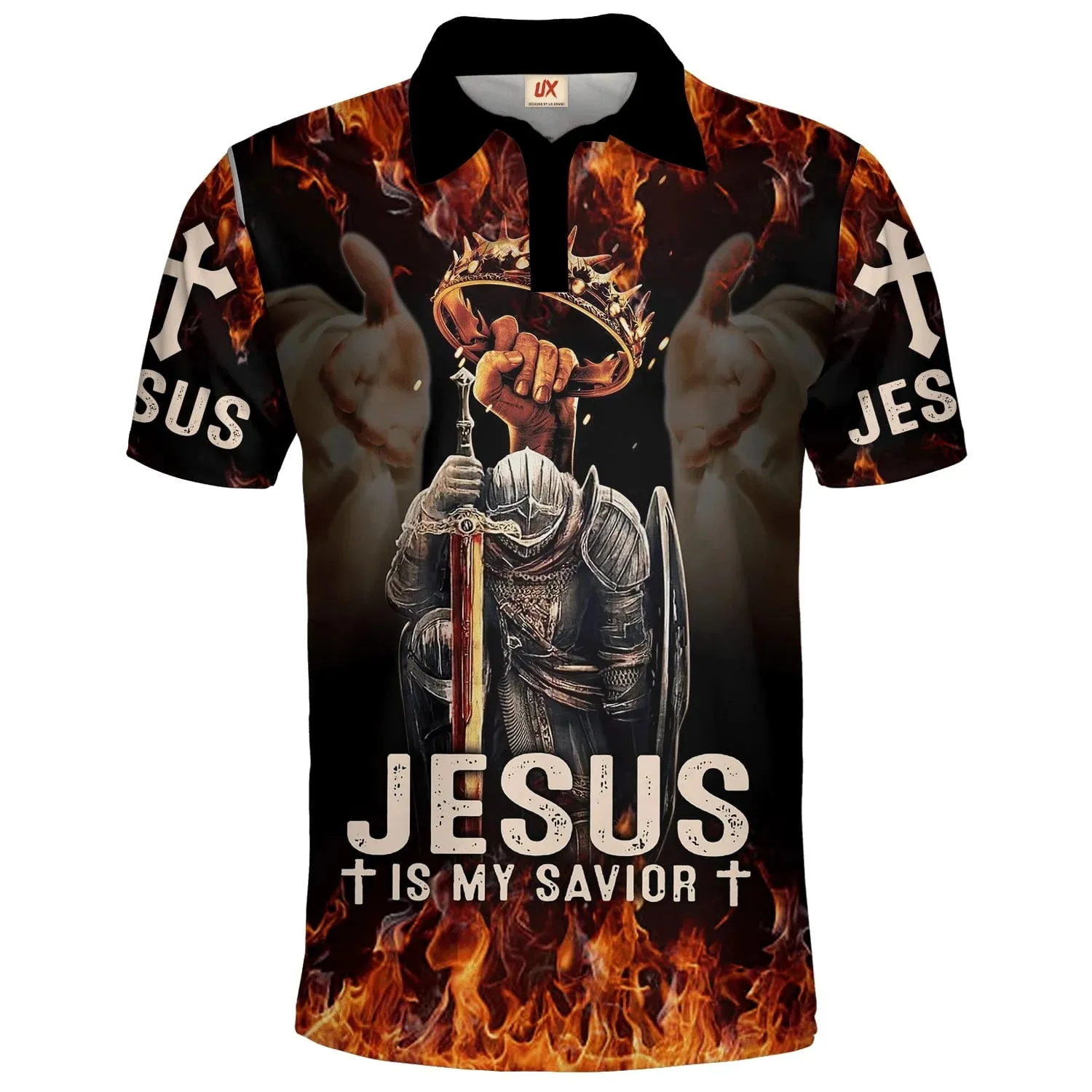 Christianartbag Polo Shirt, Jesus Christ Is My Savior Polo Shirt, Christian Shirts & Shorts, CABPLS01270723.