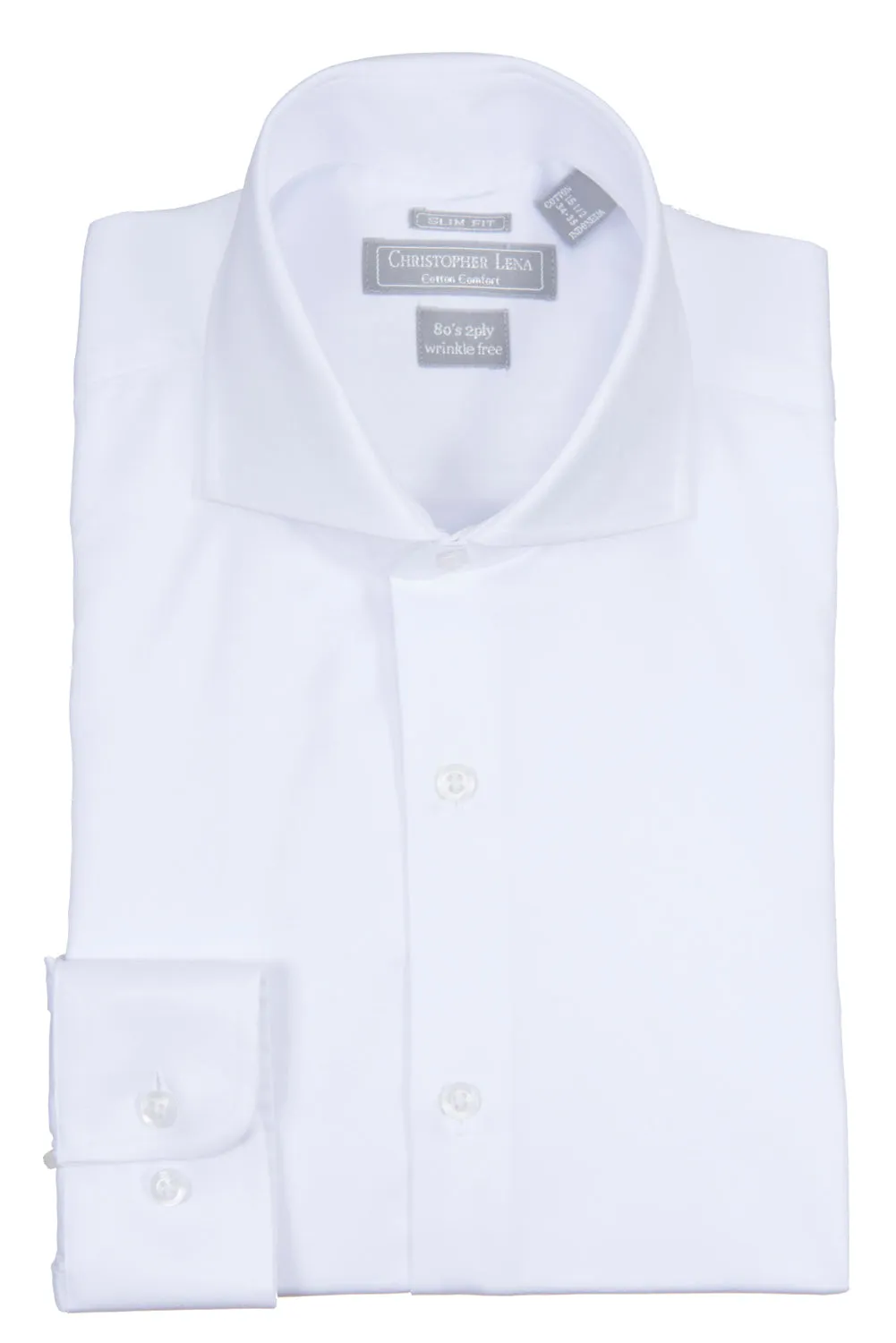 Christopher Lena - Pink -Dress Shirt - 100% Cotton - 80's 2-ply - Wrinkle Free - Slim Fit