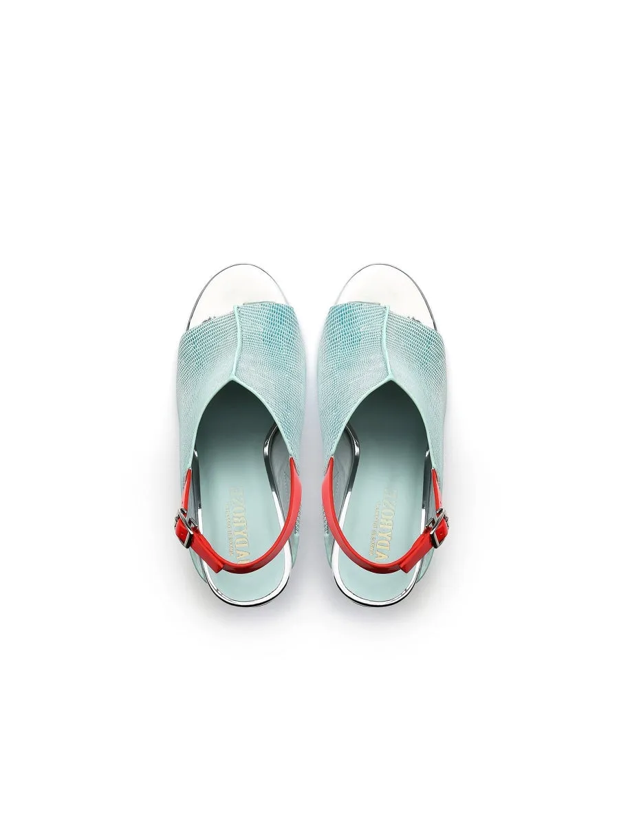 Chunky-Heel Leather Sandal - Mint