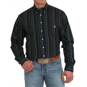 Cinch Men's Black & Blue Oxford Stripe Button Down Shirt