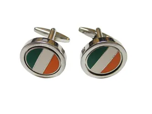 Circular Irish Flag Design Cufflinks