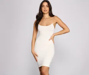 Classic Chic Scoop Charming Neck Knit Mini Dress