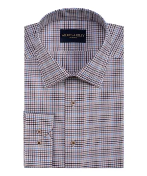 Classic Fit Spice Tattersall Spread Collar Non-Iron Dress Shirt