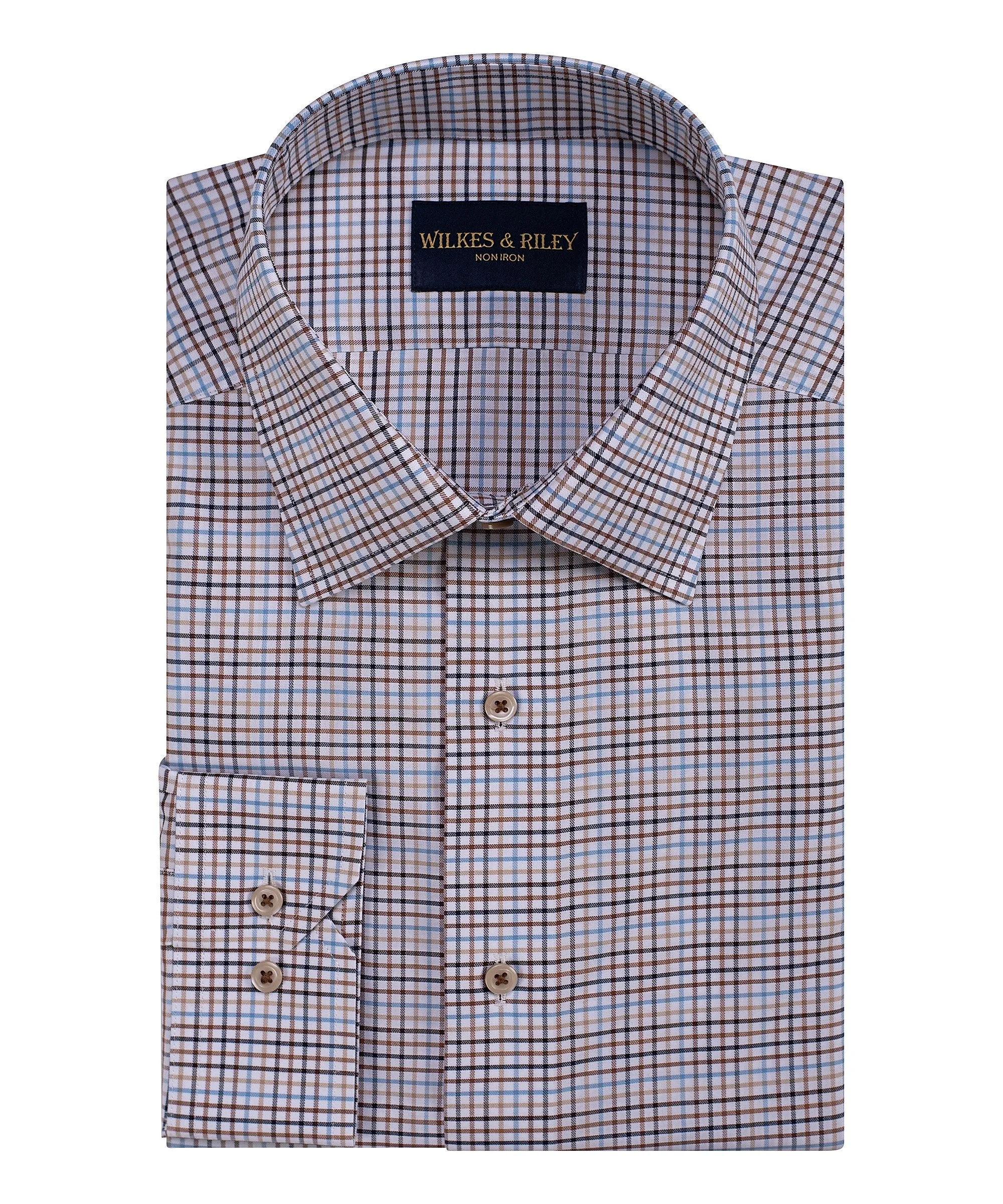 Classic Fit Spice Tattersall Spread Collar Non-Iron Dress Shirt