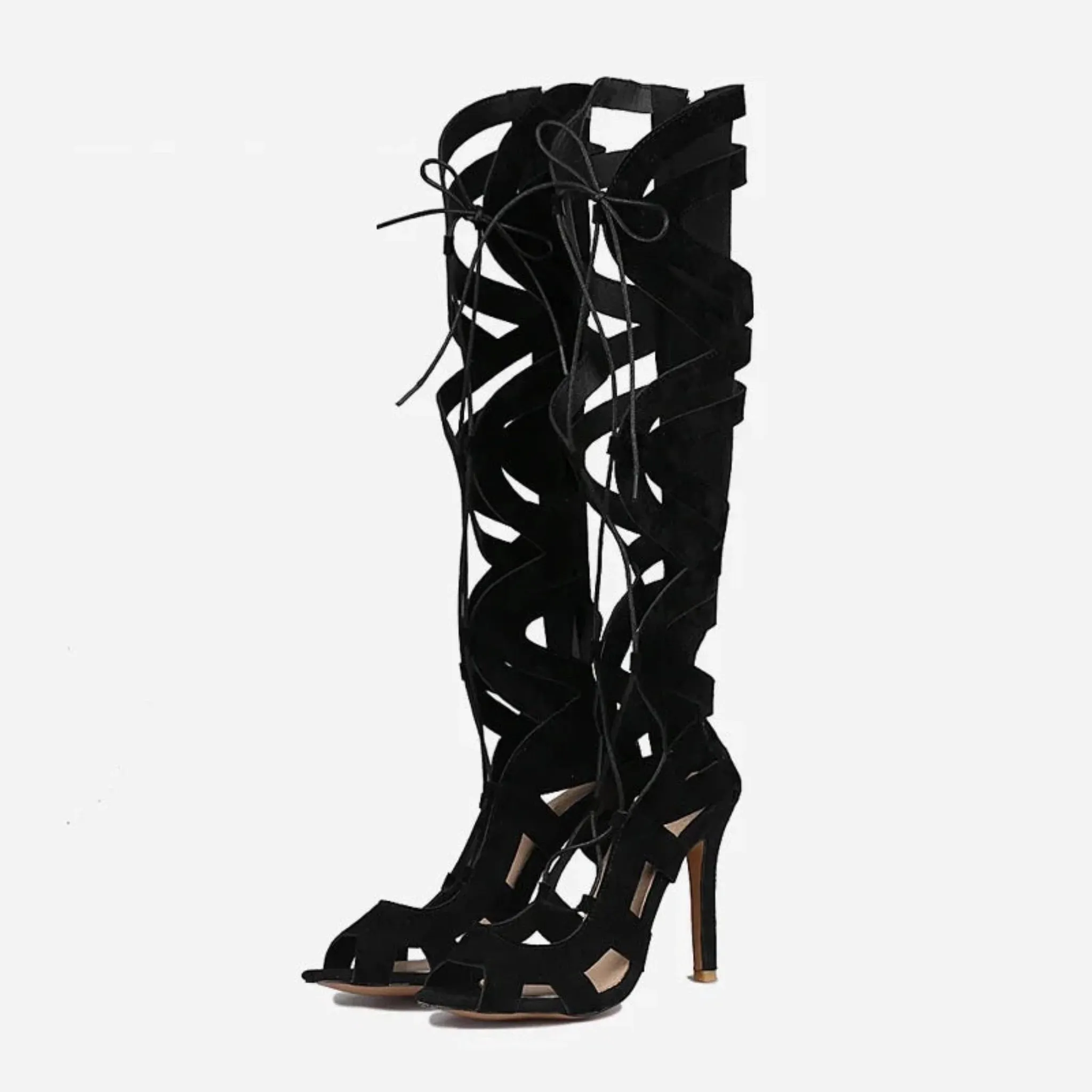 Classic Hollow Out Cross Strap Gladiator Boots