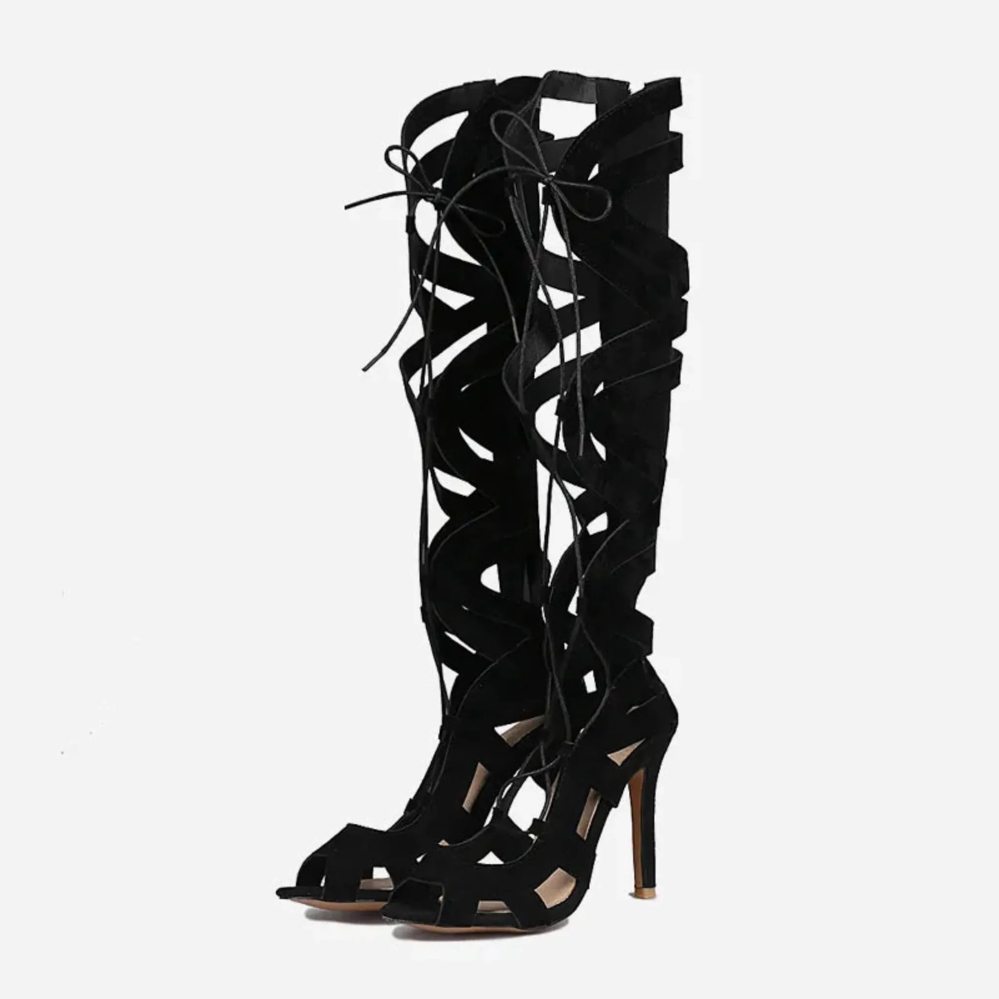 Classic Hollow Out Cross Strap Gladiator Boots