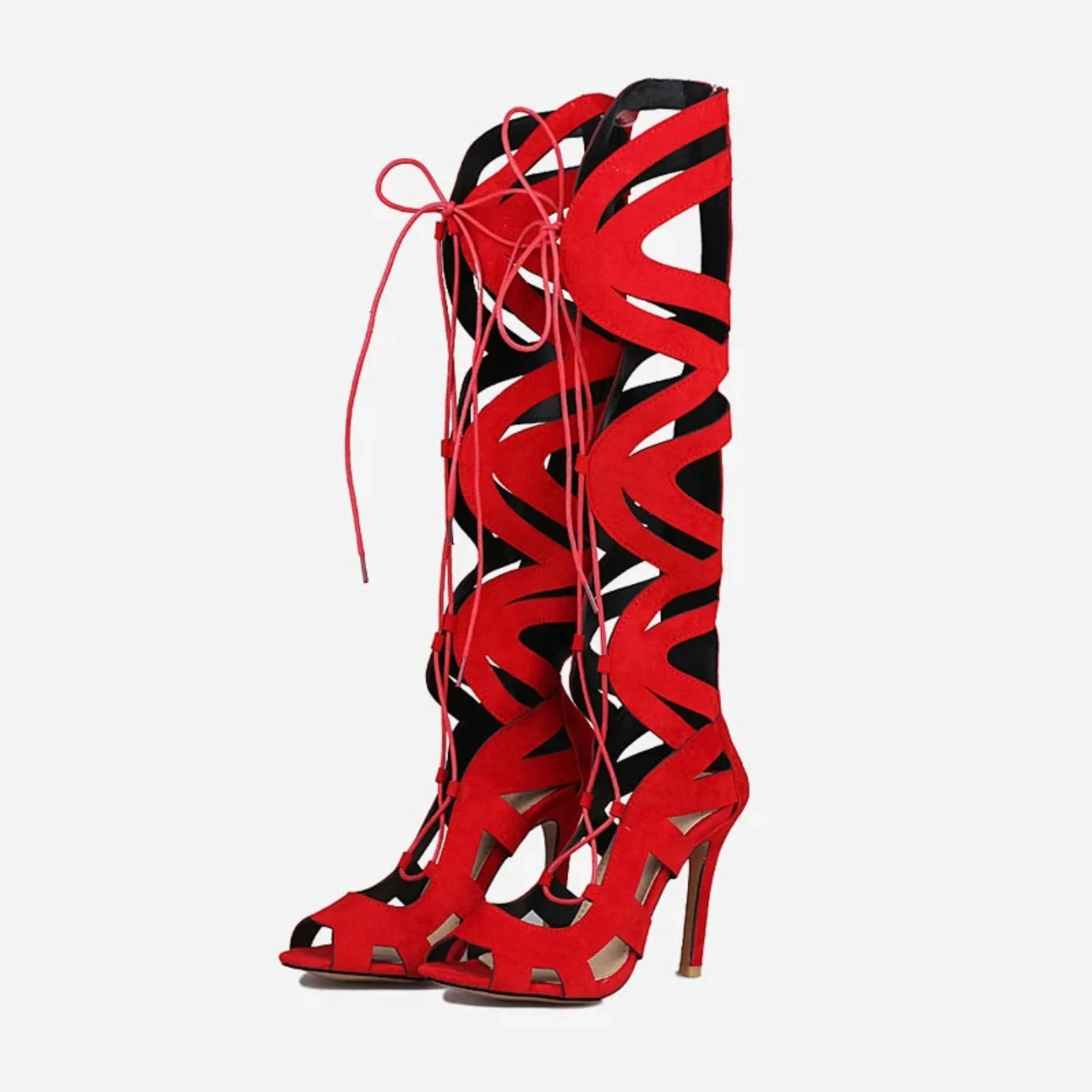 Classic Hollow Out Cross Strap Gladiator Boots