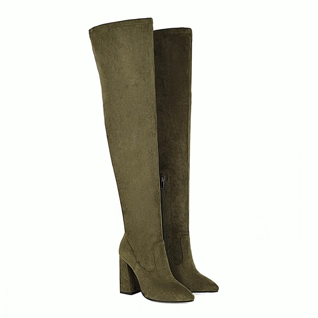 Closed-Toe Pointed Over-The-Knee Dance Boots