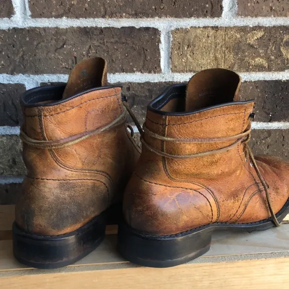 COLE HAAN Brown Genuine Learner Combat Boots with leather laces