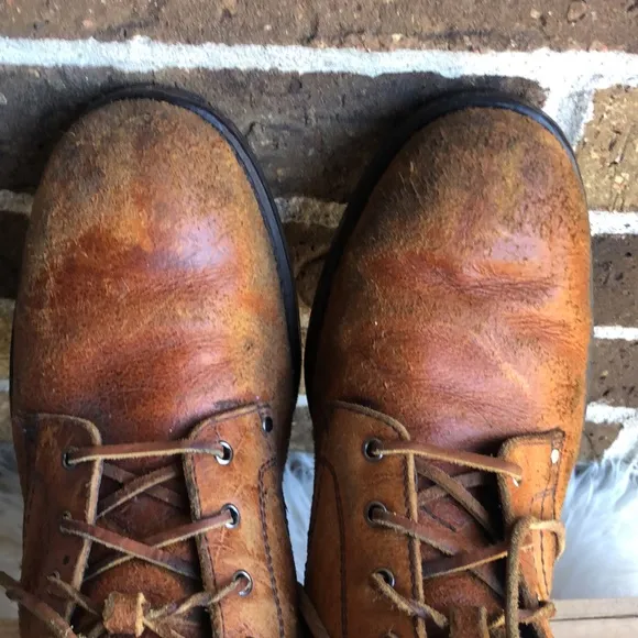 COLE HAAN Brown Genuine Learner Combat Boots with leather laces